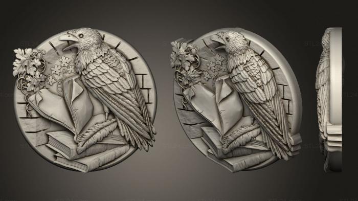 High reliefs and bas-reliefs of fantasy (Raven, GRLFF_0201) 3D models for cnc
